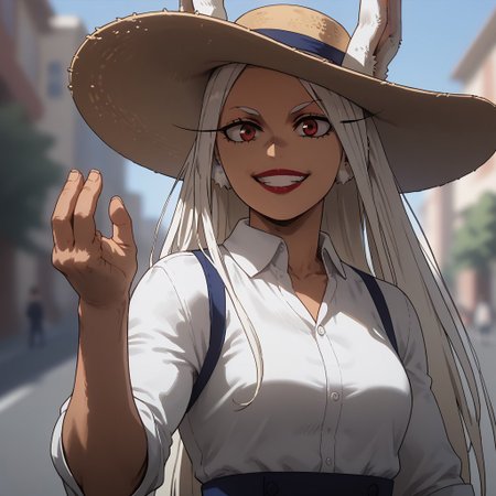 score_9,score_8_up,score_7_up,Mirko, dressed like an american  turist, a camera hanging at her chest, sun hat, ,solo:1.7, looking at viewer, italian city,  on the street, Style-Italy,mammamia, pinched hand pose, lipstick, smilig, happy,