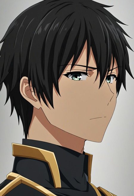 high resolution, solo, best quality, 1Boy, Kanie Seiya, Black Hair, portrait, looking at viewer, focused gaze forward, upper body, head upright, love, OverallDetail