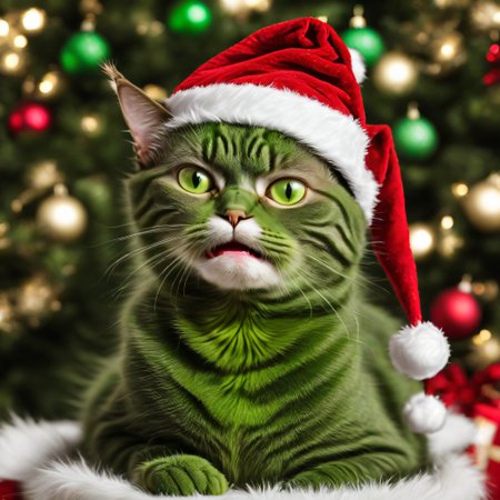 christmas grinch cat