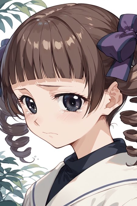 score_9, score_8_up, score_7_up, score_6_up,
 <lora:Touko_Matsudaira:1> touko, 1girl, solo, brown hair, drill hair, twintails, bangs, sad, black eyes, blunt bangs, closed mouth, close-up, looking at viewer, frown, twin drills