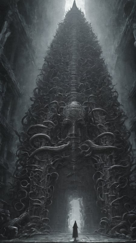 <lora:DarknessAI:1.2> an ancient temple filled with tentacles reaching from the dark DarknessAI