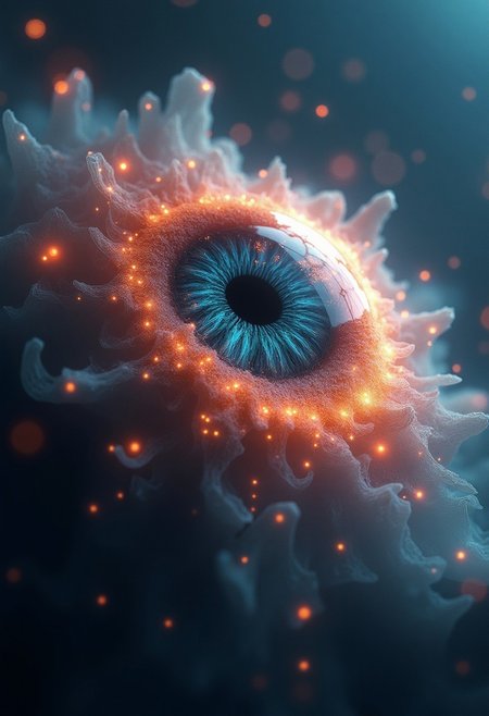 highly detailed image of a synapse galaxy in space,ethereal,delicate, grim, encapsulated inside of a crystal eye extremely high quality image, HDR, fantasy, photo  Centered in Perfect Composition, Complex Details Showing Unique and epic Elements, Very Detailed Digital Painting, Dramatic Lighting, Very Realistic, dark space, dark fantasy