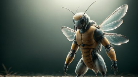 FULL BODY PIC, FAR SHOT, cinematic film still (single:1.6) (realistic:1.1) (beedrill:1.5) <lora:great_lighting:1>  <lora:Ice:1.1> . shallow depth of field, vignette, highly detailed, high budget, bokeh, cinemascope, moody, epic, gorgeous, film grain, grainy <lora:DetailMaximizer:1> <lora:DrippingCheeseStyle:0.1>
