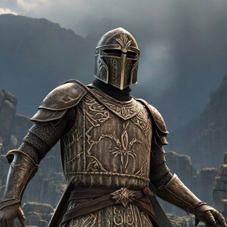 a daedrick knight from The Elder Scrolls stands in the middle of the frame, high detail, daedra, the elder scrolls,