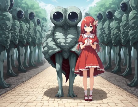 <lora:luxcius_XL_pony_bf_v1:1>luxcius,monster, 1girl, 1boy,, BREAK score_9, score_8_up, score_7_up, BREAK source_anime, rating_explicit, best quality, masterpiece, uncensored,<lora:sdxl_lightning_4step_lora:1>(clear eyes:1.2),clear art,zPDXLpg