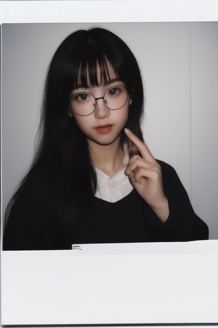 1girl with glasses, realistic, Analog style, 8mm film, chromatic aberration, Dvd screengrab, 80s movie, cinematic lighting, Yumi tsu, Live portrait photography, Contemporary photography, in the style of gothic dark intensity, snapshot aesthetic, light black, chinapunk, slender, karencore, high details, realsitic shadow, in motion, realistic, glasses, looking at viewer, green hair, multicolored hair, two-toned hair, lips, good hands, best hands, perfecteyes eyes