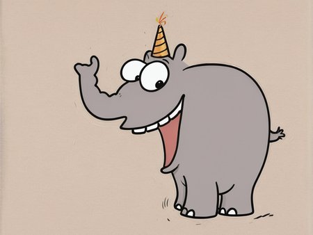 <lora:Ottifant_sdxl:0.5>  neutral background, Ottifant singing happy birthday, smiling