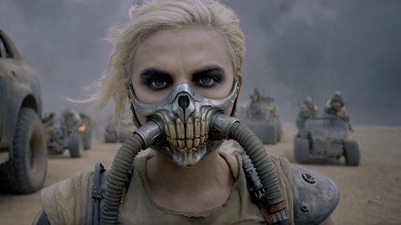 cinematic film still of  <lora:detailed_notrigger:0.1>
<lora:facial expression style v2:0.1>
<lora:perfection style:0.1> perfection style
<lora:TeethXL:0.1>
<lora:detailed:0.1> detailed
 <lora:skin texture style:0.2>
 <lora:anamorphic bokeh style:0.9> anamorphic bokeh style
 <lora:Hollywood Anamorphic format film style:0.3>
 <lora:cinematic color motion picture film style:0.1>
 <lora:Mad Max Fury Road style:0.8>
In a dystopian world - The collapse of society Immortan Joe a painting of a skeleton with a gas mask on,solo,looking at viewer,1boy,male focus,teeth,mask,portrait,realistic,straight-on , action movie themed, sharp, detailed, epic cinematic photography, artistic, dramatic light, cinematic color style, Kodak film style, Mad Max Fury Road style, angry, shallow depth of field, vignette, highly detailed, high budget, bokeh, cinemascope, moody, epic, gorgeous, film grain, grainy