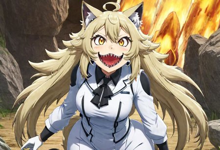 2d,anime,kemono friends, scientists have finally succeeded in creating a catgirl, but its a hideous fleshmutant abomination