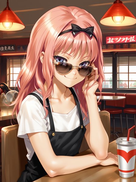 (cowboy shot, solo focus:1.2) <lora:happy_tentacle-cecile-v0.1-000039:0.9>, ht_cecile, pink hair (petite:1.2), <lora:Shed_The_Skin's StS_age_slider_v1_initial_release:-1.25> ( (sunglasses :1.2) :1.1) ( , , (naughty face :1.2) , (wavy mouth:0.8) , :1.2) , indoors, ((dusk :0.6), :0.8), ( window :0.9), (furniture:0.9), , , , , (chinese architecture :0.9) , diner , (chair, table:0.5), (apple , soda :0.7) (( from side :1.1) :0.8) score_9, score_8_up, score_7_up, score_6_up, score_5_up, score_4_up, ( [(realistic, photorealistic:1.3):(realistic:1.2):16] [(3d:1.2)::14] :1) <lora:LUUNA's Lunas-NijiJourney-SDXL-B2:0.35>, nijijourney <lora:prgfrg23's Counterfeit-V3.0 Style SDXL_LoRA_Pony Diffusion V6 XL:0.5> <lora:mfcg's mfcgXL:0.12> <lora:reweik's gyokai(himehajime)_PonyXL_style_v01:0.14>