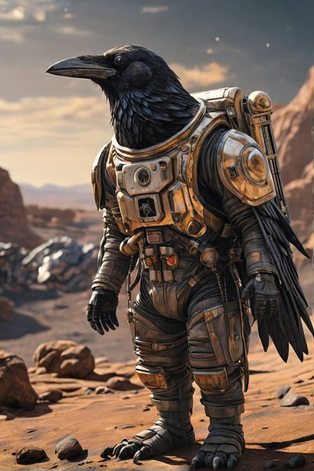 A science fiction reimagining of "The Raven," where a lone astronaut encounters a sentient AI on a distant planet.