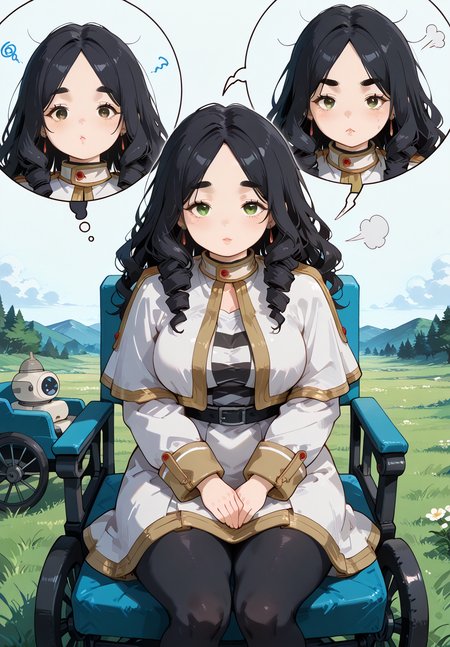 IllusP0s, PonyScores7, source_anime, ah1, IllustriousQual, interesting, exciting, spectacular, wonderful, 
BREAK <lora:xl_more_art-full_v1:0.2>, <lora:aesthetic_anime_v1s:0.2>, <lora:EpicF4nta5yXL:0.2>, <lora:detailxl:0.2>, detailxl, <lora:Fant5yP0ny:0.2>, amazing quality, best aesthetic, absurdres, illustration, Volumetric_Lighting, ultra-detailed, very aesthetic, intricate details, best_quality, <lora:Anime_Aesthetic_Wallpaper_StyleIllustriousXL:0.4>, aniwall,
BREAK (({riding|driving|sitting on} Rickshaw)),
BREAK Stable_Yogis_PDXL_Positives, AS-Adult, <lora:Complicated fantasy portrait - XL Pony V2.0:0.2>, bad-hands-5, <lora:HDA_Detailer:0.3>, <lora:natsumi_style:0.5>, <lora:by_usakun-pony:0.4>, by usakun, <lora:Akina_Bbw_Style_-_PonyXL:0.2>, AkinBw, ((multiple views)),
BREAK 1girl, mature female, (curvy), round-chin, caucasian, <lora:ETO_OC_Illustrius:0.5>, eto_oc, skindentation, (plump), thick thighs, wide hips, busty, voluptuous, <lora:venus body PonyXL:0.3>, <lora:shinyskin2:0.2>, glistening skin, HDA_FatGirlXL, round ass, large breasts,
BREAK ((<lora:frieren-cosplay-ponyxl-lora-nochekaiser:0.8>, frieren cosplay, frieren (cosplay), shirt, long sleeves, jewelry, pantyhose, earrings, striped, black pantyhose, capelet, striped shirt, skirt, white skirt)),
BREAK (curly hair), long hair, (black hair:1.4), (parted hair:1.7), messy hair, kinky curls, <lora:hairdetailpxl:0.2>, hairdetailpxl,
BREAK (half green and brown eyes), (colorful eyes), (multicolored eyes), (downturned eyes:1.4), <lora:expressive eyes:0.2>, expressive eyes, <lora:eyedetailpxl:0.2>, eyedetailpxl, <lora:Eyes_High_Definition:0.2>, EyesHD, (round face:1.2), (thick eyebrows:1.3), (plump face), <lora:Round_face:0.2>, lips, 
BREAK ((Sigh expression)), <lora:Expressive_H:0.2>, Expressiveh, <lora:Emotional_Anime_Expressions_PonyXL_Concept:0.2>, emotional, <lora:Best_Facial_Expression_LoRA_PONY:0.2>, looking at viewer, <lora:Detailed expressive EXEV style -XL Pony V1.0:0.2>, FaceDetail, <lora:Best_Facial_Expression_Helper_XTREME_ILLU:0.4>, kaogei,
BREAK (((time dilation sleep pod))), <lora:Background Detailer - SDXL:0.8>, 4k, 8k, Ultra HD, Masterpiece, Best quality, Detailed background, <lora:Add_more_details_V2_XLpony:0.4>, full_details, <lora:background-type1:0.4>,