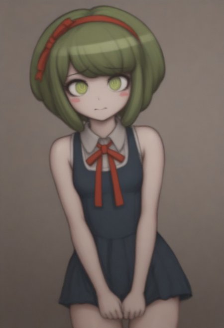 ,,,,masterpiece, best quality, masterpiece, best quality, amazing quality,,,, shiny skin,,,, monaca, green hair, green eyes, short hair, bangs, red hairband, hairband, blush stickers,