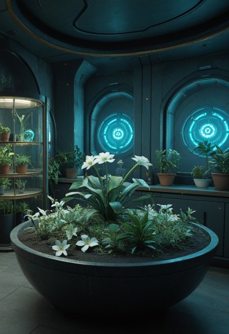 score_9, score_8_up, score_8, 
cyberpunk, Albrecht, no humans, 
(flower pot:1.2), blue lace,
glowing, cyberpunk lab, blue glow,