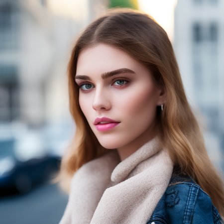 headshot portrait photo of beautiful young model standing in paris street, PortraitHelper, bokeh, hasselblad,35 f1.8 zeiss lens, sharp focus, extremely detailed, detailed eyes, 4k, studio lighting, perfect composition, hyperrealistic