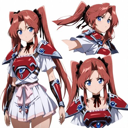 solo,anime coloring,looking at viewer,masterpiece,high score,great score,absurdres,
<lora:character_Sheet_XL:1> character sheet, multiple views,<lora:Skuld ag4o:1> skuld, red hair, twintails, blue eyes,armor,