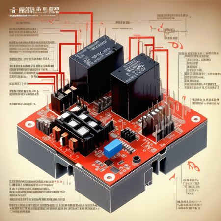 <lora:Isometric Cutaway:1>,Isometric Cutaway ,It explains how the structure of the relay is and how it is installed, Chinese description