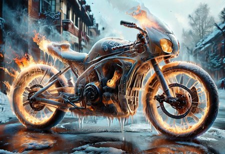1c3_w1n73r, f1r3, <lora:Varos_-_Fire_Style:0.75> <lora:Varos_-_Ice_Style:0.75> <lora:StS_PonyXL_Detail_Slider_v1.4_iteration_3:0.8> (score_9, score_8_up, score_7_up:1), majestic, (ghost rider with his bike of fire, winter:1.45), elaborate, (ultra realistic:1), (masterpiece, translucent:1.2), best quality, intricate, extremely detailed, detailed background, masterpiece, best quality, highly detailed, sharp focus, hyper-detailed, safe_pos