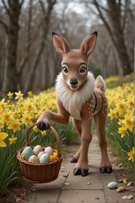 Generation Mode:

sdxl_txt2img

Positive Prompt:

score_9, score_8_up, score_7_up, Happy3aster, yellow flowers, easter eggs in basket, very detailed documentary style image, deer in shade, view through saplings and leaves, a hidden moment of respite, springtime, woodland, beautiful and award-winning image

Negative Prompt:

low quality, pixelated, nsfw, cleavage, nipples

Positive Style Prompt:

score_9, score_8_up, score_7_up, Happy3aster, yellow flowers, easter eggs in basket, very detailed documentary style image, deer in shade, view through saplings and leaves, a hidden moment of respite, springtime, woodland, beautiful and award-winning image

Negative Style Prompt:

low quality, pixelated, nsfw, cleavage, nipples

Model:

ponyRealism_v21MainVAE (SDXL)

VAE:

fenrisxl_SDXLLightning (SDXL)

Width:

840

Height:

1256

Seed:

3157272589

Steps:

35

Scheduler:

euler_a

CFG scale:

4

CFG Rescale Multiplier:

0

Seamless X Axis:

false

Seamless Y Axis:

false

High Resolution Fix Enabled:

false

LoRA:

Happy3aster Pony (SDXL) - 0.75