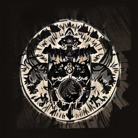 planet,  silhouette,  black background,   a tiger in the circle,   <lora:gameIcon_v10:1>