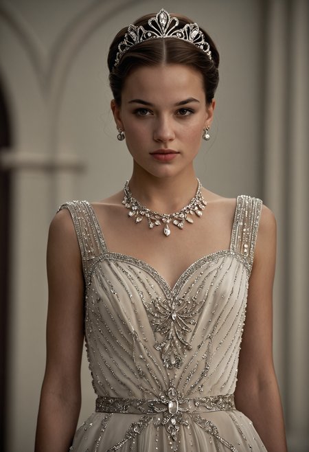 cinematic film still Charlie Bowater princess,a young woman,1girl,<lora:Alexander McQueen-art deco:1>,Alexander McQueen art deco, . shallow depth of field, vignette, highly detailed, high budget, bokeh, cinemascope, moody, epic, gorgeous, film grain, grainy