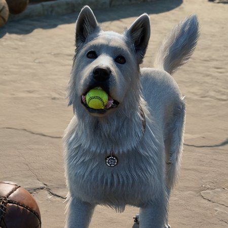 cinematic still scratchlora, dog, portrait, dog collar, looking at viewer, ball in mouth . emotional, harmonious, vignette, 4k epic detailed, shot on kodak, 35mm photo, sharp focus, high budget, cinemascope, moody, epic, gorgeous, film grain, grainy, scratchlora, dog, portrait, dog collar, looking at viewer, ball in mouth, sunny, calm, background light, dramatic ambient, cinematic, professional, color, intricate, elegant, sharp focus, fair, detailed, very inspirational, highly detail, bright colors, inspired, glowing, beautiful, symmetry, fine, perfect, epic, composition, iconic, best