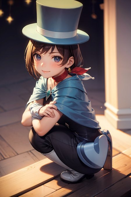 masterpiece, best quality,stage,1girl,(little girl:1.3),crossed arms, cute face,smile