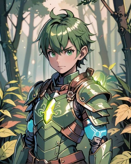 anime style, 1boy, man, Transcendent, solo,   solo,  upper body, looking down, detailed background, detailed face, (<lora:CnCGDIAIv2:0.6>, CnCGDIAI theme:1.1)  green-defender, tree themed armor, infusion of moss with armor, leather armor,   green magical lights, sitting,   glowing natural tattoos, lit-up  natural sigils on armor, enigmatic aura, overgrown jungle vibrant swamp in background, autumn, magical motes, mist,  eerie atmosphere,
