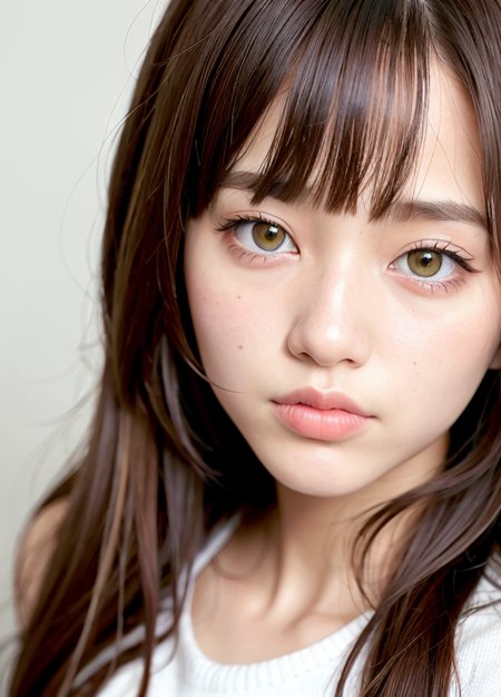 best quality, ultra high res, (photorealistic:1.4), 20 years old girl, (ulzzang-6500:0.8), <lora:eimifukada_:1,  <lora:koreanDollLikeness_v10:0.2>, (forehead), upper body,