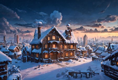score_9, score_8_up, score_8, hi-res, in village, high quality, best detailed, cloud, parody, winter, sky, large house, snow, science_fiction, outdoors, cyberpunk, cityscape