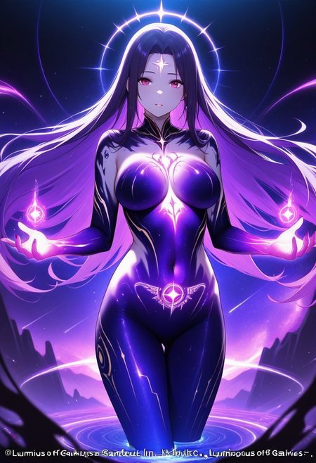 Luminous tattoos of stardust and galaxies dance across the body, bridging mortal flesh with cosmic consciousness under nebula-infused ink.