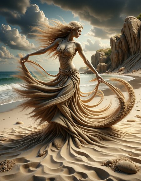 ral-sand <lora:ral-sand-flux:1>, art by John Constable and Boris Vallejo, romanticism art, Dollpunk, masterpiece, Awe-Inspiring ("The dance of light and shadow, a ballet of contrasts, revealing the beauty found in the interplay of opposites.":1.3) , complex background, desolate beach, Light and shadow plays, beautiful, magical atmosphere, professional fine composition, ambient light, exquisite color