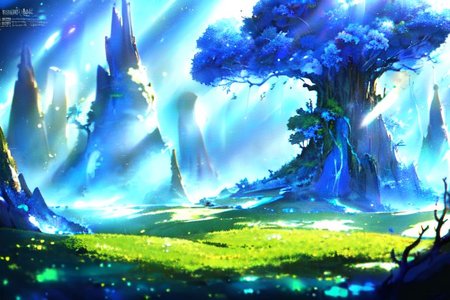 (masterpiece:1.4), 4K8K, (anime style), (high shutterspeed:1.4), (sharp edges), 
SyFyEye1, FanFo, from far, 
A girl leaning against a big old tree, sitting and sleep, (solo), 
Fantastic Forest at fantasy, Fantastic, Lazuli color,