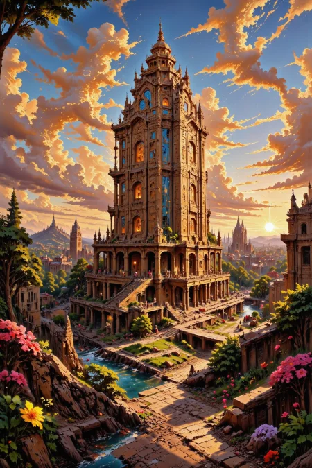 (skyscraper:1.3),  beautiful (Somali) fantasy landscape,  golden hour, woman, intricate, very detailed, sharp, colorful, <lora:Hand v2:1> <lora:Anti-Blur:1> <lora:Insane Detail Slider:0.5>   <lora:Flux.1_Turbo_Detailer:0.6> <lora:flux-photo-transparent_Alpha_1.0:0.8> <lora:flux.1_lora_flyway_Epic-detail_v2:0.6> <lora:Painterly01b_CE_FLUX_AIT:0.8> pntrlyCE_style, <lora:VividlySurreal:0.8>, <lora:FluxMythP0rtr4itStyle:0.8> mythp0rt