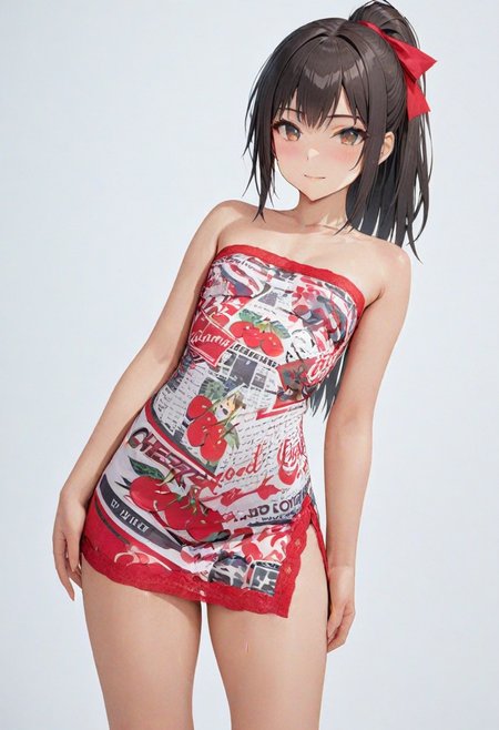 masterpiece, 1girl, age20, cherry minidress, black hair ponytail, ideal face, ideal body, extremely detailed, 4k, hdr, <lora:add-detail-xl:1.5>, <lora:BT_Cherry_Minidress_XL:0.7>
