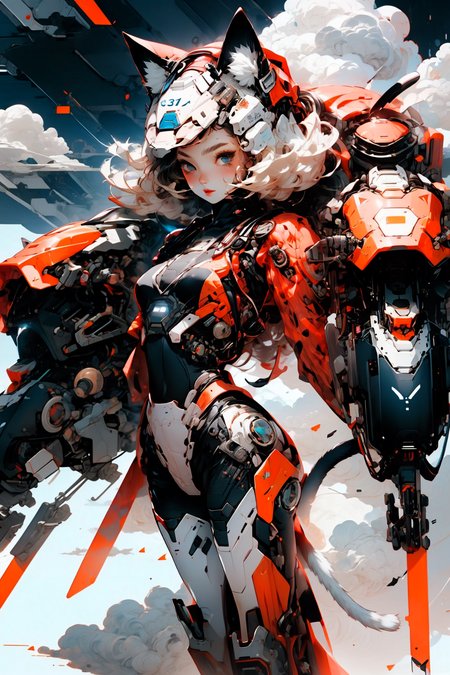 mecha, mechanical body, 
<lora:cat ear_20230619180308:1> cat ear
<lora:more_details:0.4>
 <lora:Cosmic anime-oil fusion v2:0.4> 
<lora:AnimeVibesV3:0.2> animevibes, 
<lora:3DMM_V11:0.5> 3DMM 
<lora:midjourney_20230624181825:0.4> midjourney ,
 <lora:LAS:0.25> colorful, clouds, 
<lora:msw_locon-t2:0.45>
 <lora:wuxia2:0.6> gu, shiny, shiny hair, shiny skin, shiny clothes