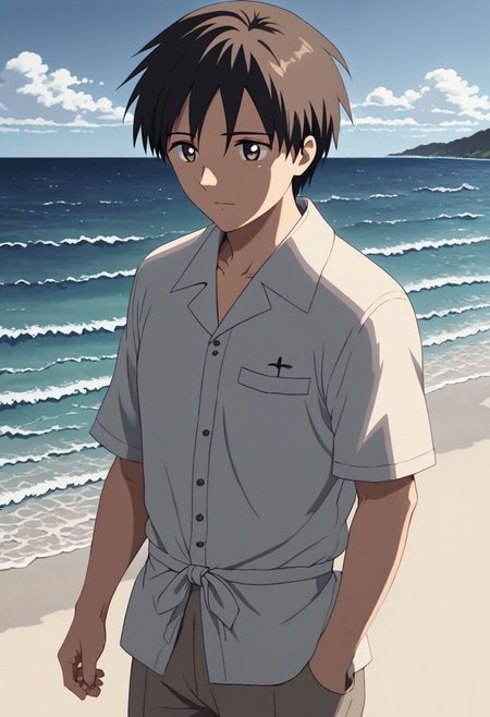 high resolution, solo, best quality, 1Boy, Takaki Toono, Brownish Hair, Brown Eyes, sea, bow cruise ship, stong wind, ocean, OverallDetail