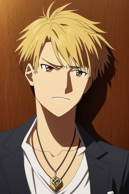 high resolution, solo, best quality, 1Boy, Yamato Ishida, Portrait, Blond Hair, Necklace, fell down, revenged, dying, OverallDetail