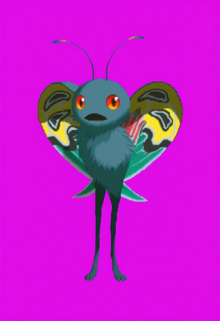 masterpiece, best quality, solo, looking at viewer, <lora:Dengeki_Bunko-illus_Fp:1>, full body, pixel art, simple background, <lora:Mothman-illus_Fp:1>, mothman, pokemon \(creature\), no humans, wings, antennae, open mouth,