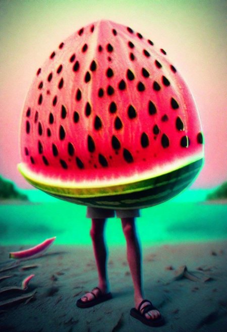 Documentary photograph, magical fantasy magic watermelon creature, cinematic light, high detail, beautiful, surreal, dramatic, warm colors<lora:Dreamyvibes artstyle SDXL - trigger with Dreamyvibes artstyle:1> Dreamyvibes Artstyle