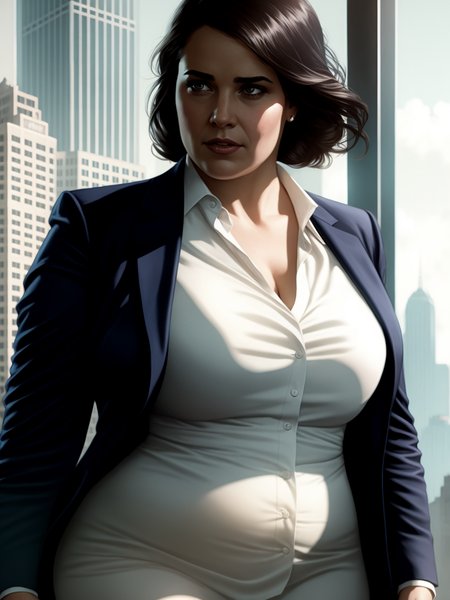 cyberpunk corporate woman, overweight, comics page | | realistic shaded, fine details, realistic shaded lighting poster by greg rutkowski, diego gisbert llorens, magali villeneuve, artgerm, jeremy lipkin and rob rey