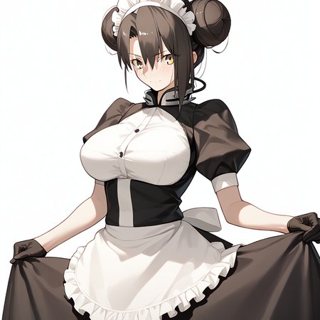 <lora:Takeuchi_Takashi_PonyXL_style_v01:1>
<lora:agent.pony:1>
score_9 , score_8_up , score_7_up , source_anime , 
masterpiece , best quality , ultra-detailed , 
BREAK
agent \(girls' frontline\), maid
1girl , woman , huge breasts , light smile , light blush , ((jeanne d'arc (fate)):0.5)  , 
long black hair  , maid dress ,  
cowboy shot