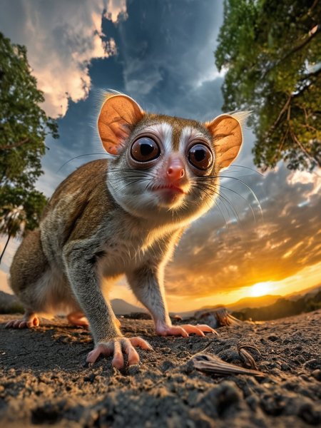 A high definition epic photograph of ((42: A Wandering Oracle â Eyes completely white; speaks only when necessary but every word shapes destinies beyond comprehension. 46. Tarsier (Tiny Primate): A tarsier perched on a branch with huge eyes wide open in disbelief after spotting something bizarre happening below. Pretending to be an alien ambassador negotiating peace treaties between cats and dogs at local parks: Wearing antennae made from pipe cleaners and holding meetings on picnic blankets., shot like camerashots)).Pyrocumulus Clouds: Towering clouds form above intense wildfires or volcanic eruptions due to rising heat and moisture.(dynamic:1.1),sun rays,(taken by 10mm fisheye lens:1.1),
= ((Vivid, HDR, Canon50, 8K, Hyper Realistic, Dramatic, Epic, Dynamic Contrast, Cinematic Lighting, increased brightness)) (((Zoomed Out, Far away Shot))) = =. Epic dynamic lighting . =vibrant,highly detailed,psychedelic,
((Vivid, Epic, Dynamic contrast)) (((Zoomed out, Far away shot, In frame)), <lora:juggernautXL_version6Rundiffusion:0.8> <lora:d\EnvyZoomSliderXL01:-5> <lora:atlantysUltimanimeXL_atlasAtlantys:0.8><lora:epicrealismXL_v5Ultimate:0.8> <lora:extremely_detailed:0.8),
<lora:crystalClearXL_ccxl:0.8>,, - Generate images with sharp edges and fine details.
- Produce high-resolution images with no blurriness or distortions.
- Create images with clear and well-defined subjects.
- Ensure that the output images have crisp lines and distinct features.
- Generate images with vibrant colors and accurate tones.
- Avoid noise or artifacts in the generated images.
- Focus on producing clear textures and patterns in the images.
- Emphasize clarity and definition in all aspects of the generated images.
- Prioritize the sharpness and clarity of the main subjects in the images.
- Optimize the AI model to produce clear and visually appealing images., Wlop