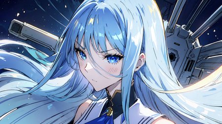 iridescent Light,pastel colors illustration,masterpiece,best quality,ultra detailed,highres,extremely detailed CG unity 8k wallpaper,perfect lighting,1girl,detailed face,vivid colored,light hair,outdoors, tree,
huge breasts,long hair,  white navy uniform, officer rank ensignia,black blue hair, very long hair,
Misa Suzuhara,
1girl,alone,single,solo,only one, one character,(((Personage as the main perspective))),(((character in the middle))),((masterpiece)),((best quality)),(ultra-detailed),(illustration),clear-cut margin, Alphonse Mucha, extremely detailed CG unity 8k wallpaper,((an extremely beautiful girl sitting at the helm of a naval warship, serious facial expression )),(dynamic angle), ocean, naval combat, warships, aircraft carriers, missiles,((Tyndall effect)), (beautiful detailed eyes),cute blue eyes,golden pupil,detailed face,upper,
 <lora:misasuzuharatest:0.91>