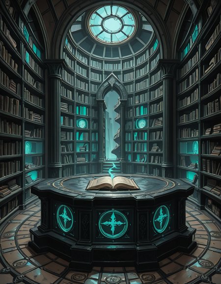Buried deep within the necromancerâs fortress lies the Library of the Forgotten, an ancient, labyrinthine archive where no living hands have ever turned a page. The immense chamber stretches endlessly into the darkness, its towering bookshelves carved from obsidian and bone, spiraling upwards into unseen heights. The very air hums with an eerie resonance, filled with the whispers of knowledge long abandoned by the mortal world.
The shelves are packed with tomes bound in withered flesh, their covers etched with shifting runes that glow faintly with unholy light. Some books seem to breathe, their spines expanding and contracting like living creatures, while others are locked with chains of rusted iron, sealed by ancient curses too dangerous to be unleashed. Scrolls, brittle with age yet untouched by time, hover in the air, slowly unraveling and reforming, as if reading themselves in a silent, endless cycle.
At the heart of the library stands a massive circular desk, hewn from black stone and inlaid with veins of glowing green energy. Upon its surface, quills made from skeletal fingers hover above open grimoires, tirelessly transcribing forbidden knowledge in ink that shimmers like liquid shadow. Dust does not settle hereâonly the weight of forgotten secrets, pressing down like an invisible hand upon any who dare enter.
Above, the ceiling is a vast cosmic void, an endless expanse of swirling darkness where distant, malevolent stars flicker in unnatural constellations. Occasionally, something moves between the stars, a shape vast and unknowable, watching the library in silence.
In the farthest reaches of the chamber, towering stone monoliths stand, inscribed with ever-shifting text in a thousand dead languages. Some glow faintly, others pulse like beating hearts, their inscriptions rearranging as if whispering among themselves. The floor between them is covered in intricate ritual circles, their markings pulsating with a faint, necrotic glow, hinting at the presence of knowledge too terrible to be contained within mere books.
No footsteps ever disturb the silence, no voices break the eternal stillnessâonly the endless rustling of pages turning on their own, the quiet scraping of phantom quills, and the occasional, distant sound of something shifting among the shelves.
This is not a place of learning.
It is a tomb of knowledge, a repository of secrets too dangerous to be spoken, where books are not just readâthey watch, listen, and remember.
Style & Mood :
- Dark fantasy, gothic horror, necromantic aesthetics
- Cinematic, highly detailed, eerie lighting
- Infernal atmosphere, filled with shadows, glowing runes, and whispering books
- Inspired by the works of ZdzisÅaw BeksiÅski, H.R. Giger, and dark medieval occultism 
<lora:SDXLFaeTastic2400:0.4> <lora:extremely_detailed:0.4> extremely detailed,necromancer l1br4ry, <lora:necromancer_l1br4ry-i:1>, Masterpiece,best quality,hi res,8k,hi res,8k,award winning,(sharp focus, intricate, highly detailed),