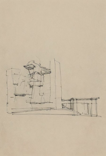 a professional hand sketch of architecture,
(POV view , DOF, first people view from the entrance, low angle shot:1.4),
(Ancient civilization, Alien Prometheus movie scene, dune movie scene:1.5), (The colonial city of the future, in the mist-filled Grand Canyon, on an unknown Earth-like planet, 2 moon on sky, Spaceship flight connects colonies, waterfulls:1.3), (Machu Picchu, a mountain settlement, incredibly spectacular:1.2), (Mario Botta:1.3), (avant-garde, future, reality, science fiction, photorealistic), (modern architecture:1.2), White limestone with black granite, fountain, waterfall, landmark, square, path, narrow street,
(Large Files, Ultra Realistic, 8K, 16k, FHD, HD, VFX, Perfect, Photography, composition, Architecture Sales Photography, Architecture Competition, Ultra High Resolution, Cinematography, High Resolution Image:1.1), (dramatic lighting, direct sunlight, ray tracing, clear shadow:1.2),  (real landscape:1.1), (blurred background:1.0), (urban background, more_details) ,
great lighting, extremely detailed, hillscastel, Neo Classic, Architecture sketch