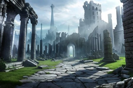 (masterpiece:1.2), (best quality,:1.2), 8k, HDR, ultra detailed, ((photorealistic)), professional light, cinematic lighting, fashion photography, ambient lighting,<lora:detail_slider_v4:3>, ruins of a sinister tower on a hill, magical lights, FanRu <lora:FantasyRuins-10:0.9>, ((perfect hands)), epiCPhoto