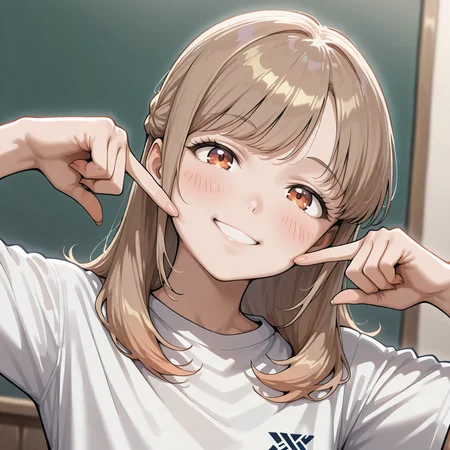 指ほっぺポーズ/finger pose