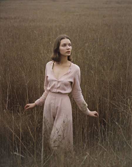 female , (nsfw:0.1) , brown, by Andrei Tarkovsky, vintage pink