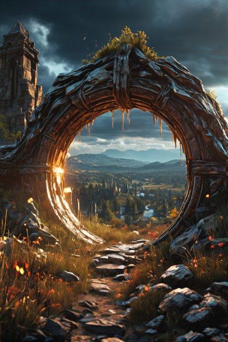 magic landscape,elden ring, dark arts, the witcher,realistic photo,breath taking, sharp lense, professional photographie, 70mm lense, detail love, good quality, unreal engine 5, wallpaper, colerful, highly detailed, 8k, soft light, photo realistic